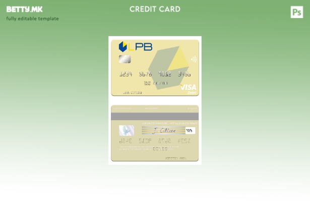 Модерен стил Латвија ЛПБ банка виза дебитна картичка шаблон